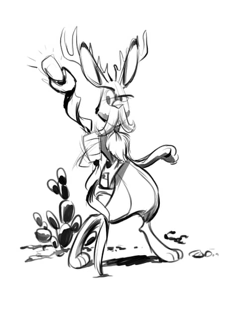 Jackalope-bwsketch